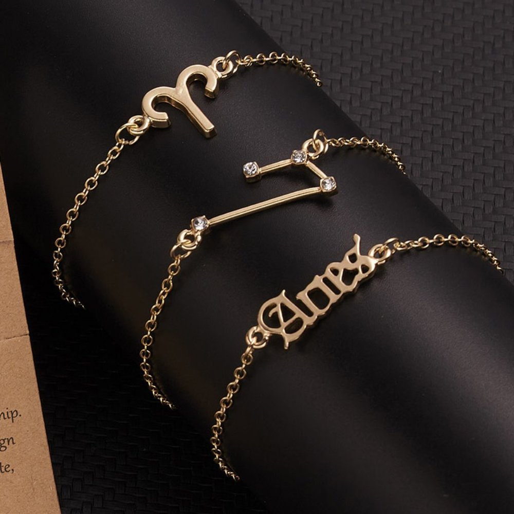 🆕Aries 3-Piece Dainty Layer Chain Bracelets